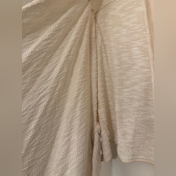 Free People In The Loop Open Front Distressed Cream Cardigan Sweater - Picture 5 of 9